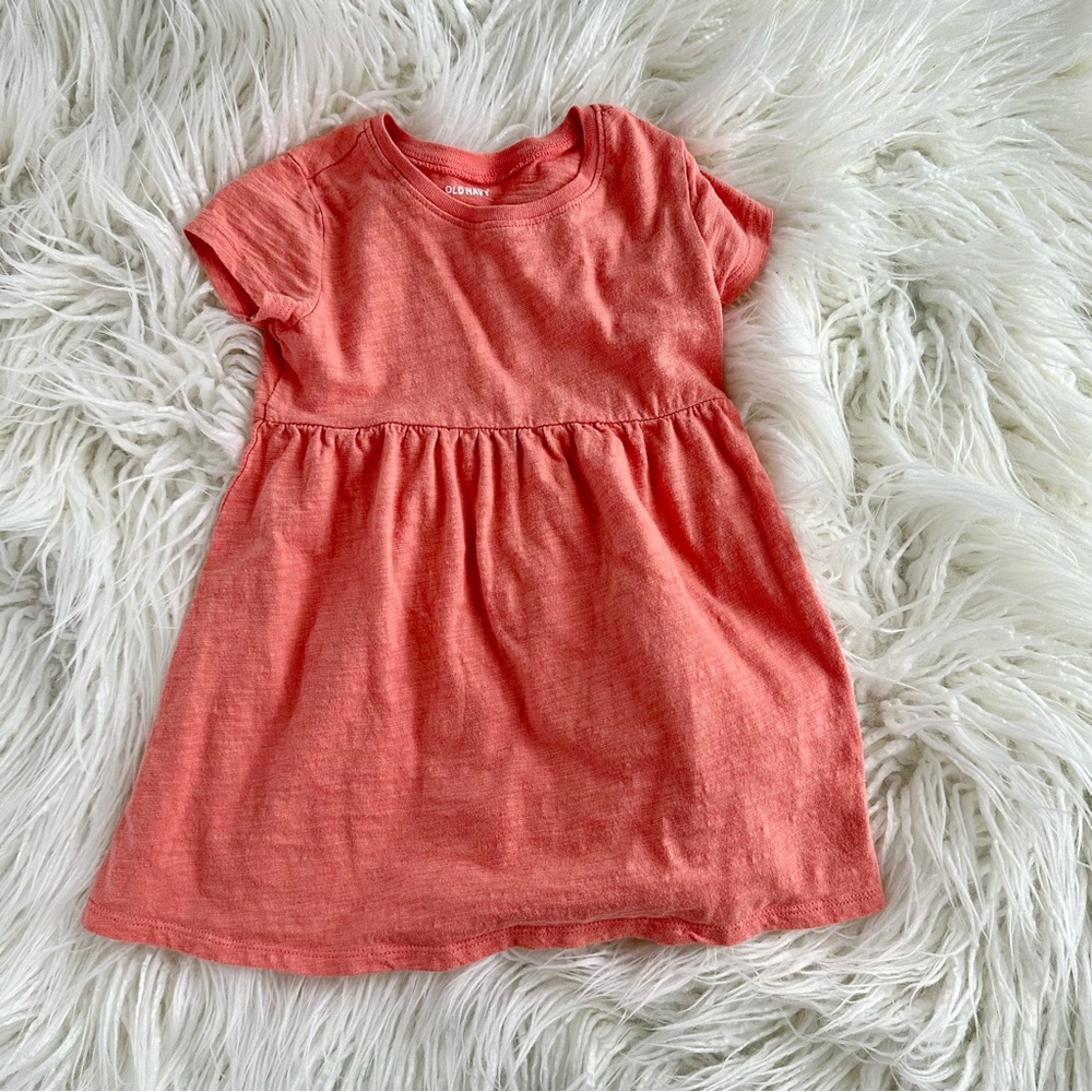 Old Navy Toddler Girls Orange Coral Short Sleeve Dress Size 2T
